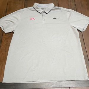 Grey Ole Miss Dry Fit Polo